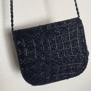 Vintage Magid Black beaded purse